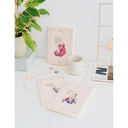 ERIK Set 3 Cuadernos A5 Disney Alicia en el País de las Maravillas, Hojas Lisas, Rayas y Punteadas