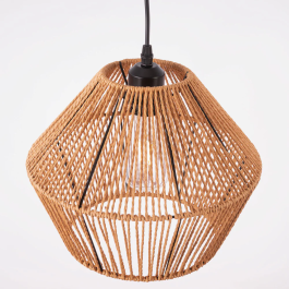 Lámpara Colgante Cuerda Natural Okara SKD-P80002 Diseño Cálido para Salones y Comedores