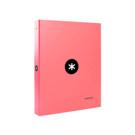 Antartik Carpeta A4 Forrada 4 Anillas 25 mm Redondas Color Coral