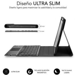 Subblim SUBKT4-BTPI02 Funda con Teclado KeyTab Pro BT para iPad 10.9" 10a Gen, Retroiluminado, Touchpad, Negro, QWERTY Español, Antigolpes, Ranura Apple Pencil