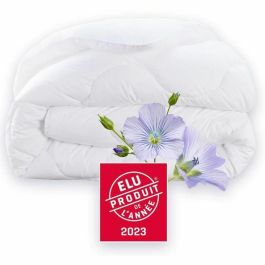 Edredón 240x260 cm DODO CHAMPS DE LIN - Cálido - 450g/m² - Edredón para 2 personas - Suave y Cálido - Antiácaros Antibacteriano - Blanco