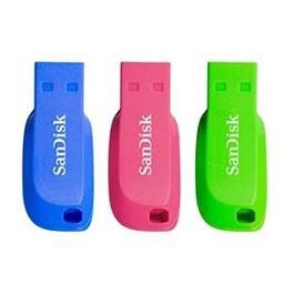 SanDisk Cruzer 32 GB Memoria USB 2.0, Unidad Flash con Protección por Contraseña AES de 128 bits, Compatible con Windows y macOS, Paquete de 3 Colores (Azul, Verde, Rosa) Precio: 56.50000015. SKU: S8417256