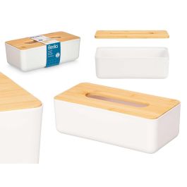Berilo Porta Pañuelos Blanco con Tapa de Bambú de Plástico (PP) 26 cm (Set de 8) Precio: 30.50000052. SKU: B1HXGSLWCE