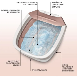 Revlon RVFB7034E Baño de Pies Plegable y Compacto - Spa Thalasso con 3 Temperaturas y Función de Burbuja para un Masaje Relajante
