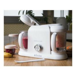 Beaba Babycook Duo Robot de Cocina para Bebés 4 en 1 Vapor, Mezcla, Descongela, Recalienta, 2200ml, Blanco y Plata