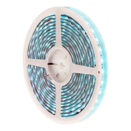Edm Tira LED Adhesiva RGB Multicolor Wi-Fi Tuya App IP65, 5m x 12mm, 4.5W/m, 24V DC con Mando a Distancia