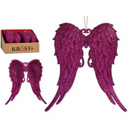Adorno Árbol Navidad Alas Fucsia Krist+ 13x14.5x2.5 cm (48 Unidades) Precio: 74.69000033. SKU: B1H8MQJGJ4