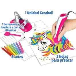 Súper ceraboli crayola unicornio neón ¡derrite la cera y crea tus dibujos en relieve! 29x7,5x30 cm