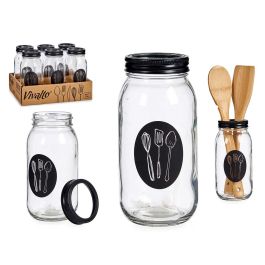 Vivalto Cubertero de Vidrio con Tapa de Metal 9x17x9 cm (Set de 12) Precio: 26.49999946. SKU: S3608584