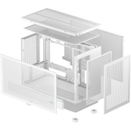 DeepCool CH260 WH Micro Torre Gaming PC Blanco, compatible con micro ATX/Mini-ITX, ventana de vidrio templado