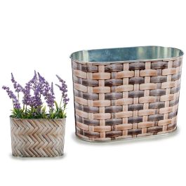 Macetero de metal ovalado alto con gran mimbre Ibergarden 12.7x15x23.5 cm (24 Unidades) Precio: 65.94999972. SKU: S3604561