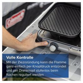 CAMPINGAZ Parrilla Portátil Grill & Go Caravan, Cocina de Camping 2 Zonas, 4000 W, Negro/Gris/Plata, 5.4 kg, con Funda