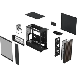 Fractal Design FD-C-NOR1X-02 North XL Charcoal Black TG Dark E-ATX Caja PC con Diseño Elegante de Madera y Aleación