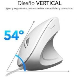 Ratón Ergonómico Subblim Glide Vertical Ergo Wired/ Hasta 1600 DPI/ Blanco Ratón Ergonómico Subblim Glide Vertical Ergo Wired/ Hasta 1600 DPI/ Blanco