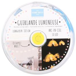 Home Deco Kids Guirnalda de 10 LEDs Arcoíris para Decoración Infantil, 165 cm