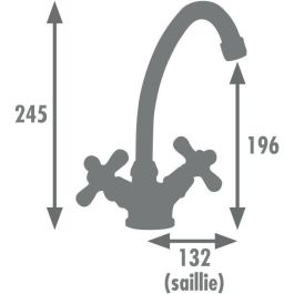 Edouard Rousseau AAAUB69442 Mezclador de Lavabo Retrosol Bronce Viejo - Base Ø 52 mm Caño Giratorio Alto