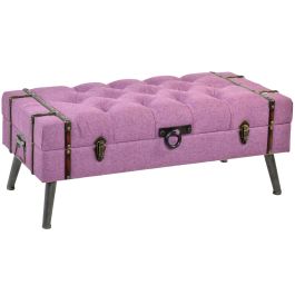 DKD Home Decor Descalzadora Chic Fucsia con Tapizado Poliéster, Estructura de Metal y MDF, Medidas 102x42x40.5 cm para Dormitorio Precio: 125.58999948. SKU: S3021986
