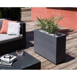 EDA PLASTIQUE Caja de flores Muret Loft Graphit - 46 L - 78.5 x 29.5 x 60 cm - Gris antracita EDA PLASTIQUE Caja de flores Muret Loft Graphit - 46 L - 78.5 x 29.5 x 60 cm - Gris antracita