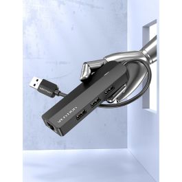 Vention CHPBB Hub USB 2.0 con 3 Puertos USB, 1 Puerto Micro USB PD y 1 Puerto RJ45 Negro Precio: 16.50000044. SKU: B16LRBK74Y