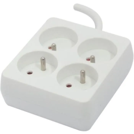 Chacon Bloque Cuadrado 4 x 16 A con Cable de 1,5 m - Blanco