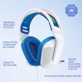 Auriculares GAMING - Ligeros - LOGITECH G - G335 WIRED - BLANCO - Certificado Discord