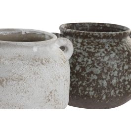 DKD Home Decor Vaciabolsillos Scandi Blanco Crudo Cerámica 13 x 10 x 15 cm (4 Unidades)