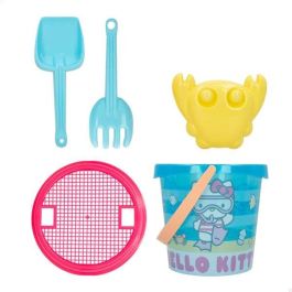Color Baby Cubo de Playa Hello Kitty Diámetro 18cm con Pala, Rastrillo y 3 Moldes