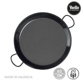 Paellera tradicional de acero esmaltado ø60cm (20 personas). vaello