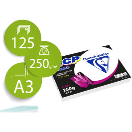 Clairefontaine Papel Fotocopiadora Color DCP Coated Glossy Din A3 250 Gramos Paquete de 125 Hojas