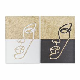 Cuadro Moderno DKD Home Decor Dorado Negro 1.8 x 70 x 50 cm (2 Unidades) Precio: 9.68999944. SKU: B149C25ZFM