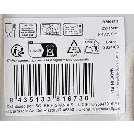 La Mediterranea Fuente Rectangular Ivory Brillo 25 x 15 cm (18 Unidades)