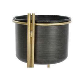 DKD Home Decor Macetero Glam Dorado Negro 21 x 80 x 30 cm