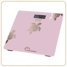 Báscula personal - LITTLE BALANCE - 8729 - Tortugas doradas metálicas - Reparable por USB - 180 kg / 100 g - Rosa