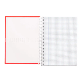Liderpapel crafty Cuaderno espiral A4 tapa forrada 80 hojas 90gr cuadro 5mm con margen colores surtidos