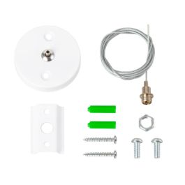 Kit de Suspensión para Carril Monofásico Blanco 1 Metro, Cable de Acero, Altura Regulable HO-SUS-M-B