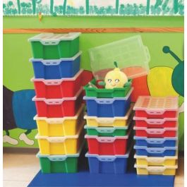 Faibo Caja apilable de almacenaje con tapa 786-07, Azul, Rectangular, Medidas 42x31x14.8 cm, 14 Litros