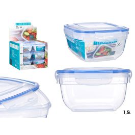 Leknes Fiambrera Cuadrada Hermética Tapa Azul 1500 ml Plástico Polipropileno 17 x 10 x 17 cm (Set de 12) Precio: 32.49999984. SKU: S3611130