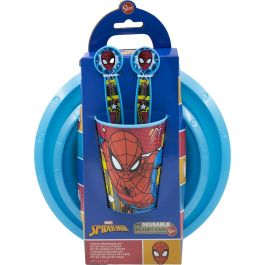 Spiderman CZ11313 Set de Comida Fácil 5 Piezas Infantil: Plato, Bol, Vaso, Tenedor y Cuchara Libre BPA para Niños +4 años Spiderman CZ11313 Set de Comida Fácil 5 Piezas Infantil: Plato, Bol, Vaso, Tenedor y Cuchara Libre BPA para Niños +4 años
