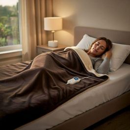 Avant Manta Eléctrica 160x120 cm 120W - 3 Niveles de Temperatura, Color Marrón Beige