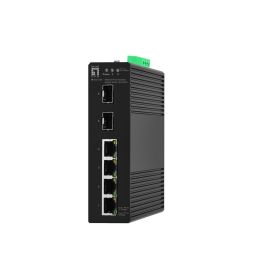 LevelOne IGS-2106 Switch Gestionado L2, 6 Puertos (4x Gigabit Ethernet RJ45, 2x SFP), Industrial IP30, Negro