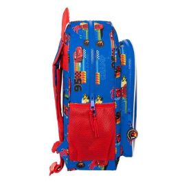 Mochila Escolar Cars Race ready Azul 32 X 38 X 12 cm