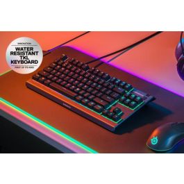 SteelSeries APEX 3 TKL Teclado Gaming Mini USB QWERTY Inglés EE.UU. Negro LED RGB - 64831