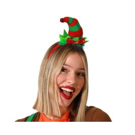 Diadema con gorro de elfo navideño rojo y verde con campanilla - Complemento perfecto para fiestas Precio: 1.49999949. SKU: B17QWF8LGP