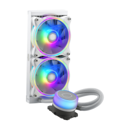 COOLER MASTER - MasterLiquid ML240 Illusion ARGB - Refrigeración líquida para PC - Radiador de 240 mm - Blanco (MLX-D24M-A18PW-R1)