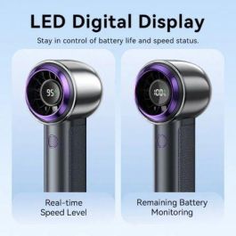Vention PBBV0 Ventilador de Mano Recargable USB-C, 4 Velocidades, 13000 RPM, Batería 3000mAh, Púrpura