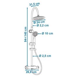 ROUSSEAU Columna de ducha con válvula mezcladora termostática Suhali 2