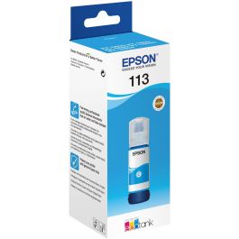 Epson Tinta Bote Cian EcoTank 113 para Et-5850, Et-5800, Et-16650, Et-16600, Et-5880, Et-5170 - 127ml