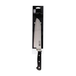 Quid Professional Cuchillo Santoku Inox Chef Black Acero Inoxidable 18 cm Negro Mango Ergonómico Apto Lavavajillas (6 Unidades)