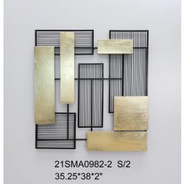 Decoracion Pared Moderno DKD Home Decor Negro Dorado 4.5 x 97 x 89 cm Precio: 104.59000057. SKU: S3029379