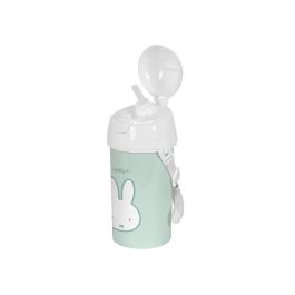 Botella Portaliquidos Safta 500 mL Apertura Automatica Con Pajita Miffy Menta 195x73x73 mm